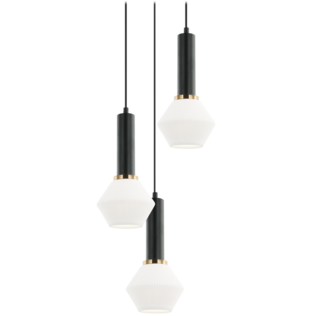 K49118-3MU Cosette 3-osainen ryhmävalaisin, musta/kulta/valkoinen, Sessak - Riippuvat valaisimet - 185310 - 1