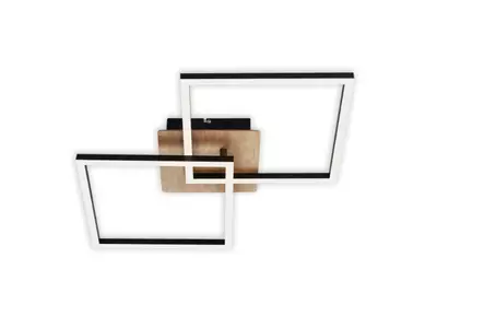 3210-014 Frame kattovalaisin musta/puu, Briloner - Plafondit - 007710 - 1