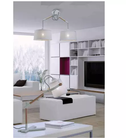 4930 Nordica 2-osainen riippuvalaisin, valkoinen/ puu, mAntra - Riippuvat valaisimet - 001290 - 2