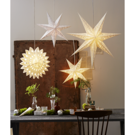 501-22 Lace - paperitähti, ilman johtoa, valkoinen paperi, 45cm, Star Trading, Noortrade - Kranssit ja tähdet - 182110 - 2