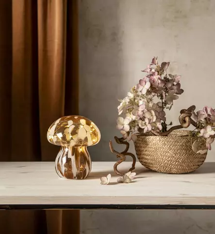 581-35 Funghi lasisienikoriste 15cm, paristokäyttöinen, Star Trading - Muut - 185490 - 2