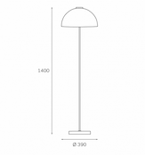 320211 Kupoli -lattiavalaisin, Yki Nummi, valkoinen akryyli, kromi/musta, E27, Innolux - Lattiavalaisimet - 100380 - 2