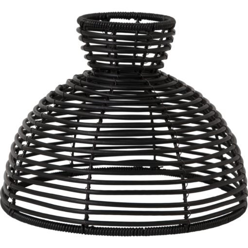 092-18 Runde polyrottinkivarjostin 26cm, musta, Star Trading, Noortrade - Terassivalaisimet - 184380 - 1