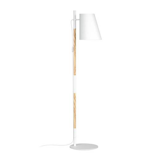 3450-06 Finder lattiavalaisin, valkoinen / puu, E27, Design by Grönlund - Lattiavalaisimet - 183780 - 1