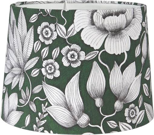 420-1601 Sofia Crystal kuvioitu - varjostin 20cm, vihreä puuvilla, PR Home, Noortrade - Kankaiset varjostimet ja muut kuin lasi - 184300 - 1