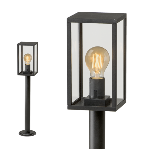 Limosa 70 pylväsvalaisin 12V, musta, kirkas lasi, Garden Lights - Pylväsvalaisimet ja pollarit - 010580 - 1