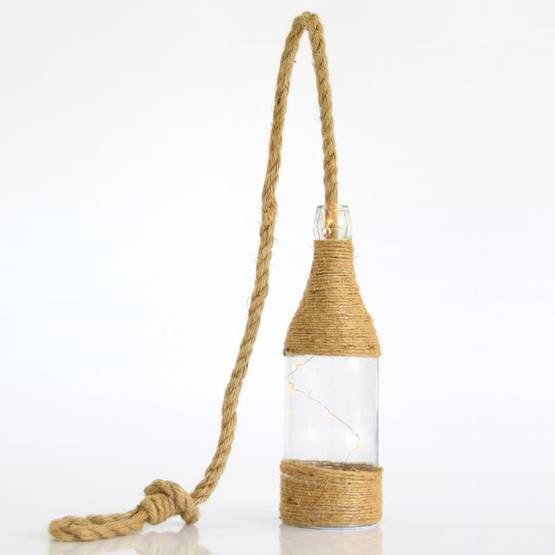 600-31013 lasipullo narusomisteella ja led-valoilla, paristokäyttöinen, Eurolamp, Finvalo - Valosarjat sisälle - 002690 - 1