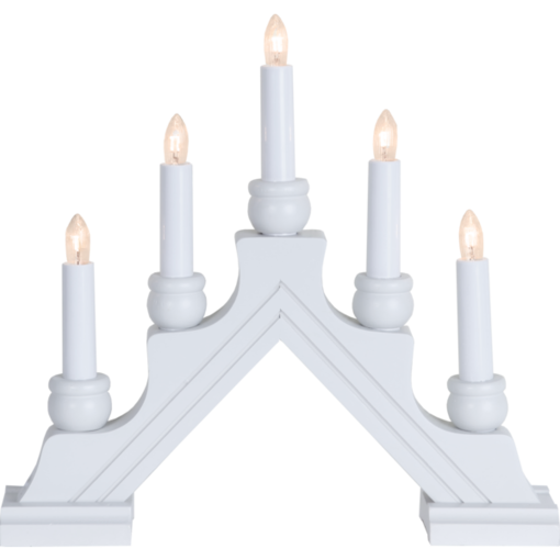 275-48 Karin 5-haarainen puukynttelikkö, valkoinen, StarTrading, Noortrade - Kyntteliköt ja kynttilät - 183860 - 1