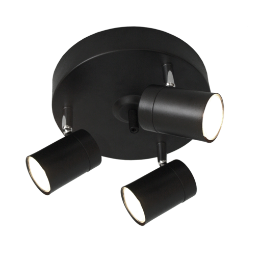 4200710-4002 Correct 3-osainen kattovalaisin spotti, matta musta, 3xGU10, By Rydéns, Sessak - Kohdevalaisimet - 183960 - 1