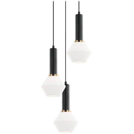 K49118-3MU Cosette 3-osainen ryhmävalaisin, musta/kulta/valkoinen, Sessak - Riippuvat valaisimet - 185310 - 1