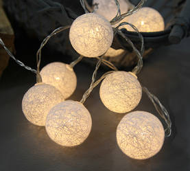 728-63 Star Trading Jolly mini 10-osainen narupallosarja, valkoinen, paristokäyttöinen, ajastin, Led, Noortrade - Sisustustuotteet ja astiat - 101121 - 2