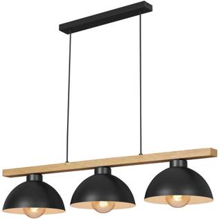 4046-035 Pola 3-osainen riippuvalaisin, musta / puu, Briloner, E.litevalaisimet - Riippuvat valaisimet - 184341 - 1