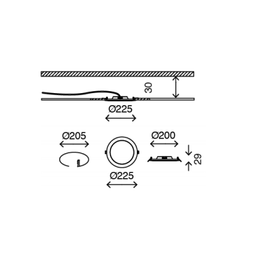 7292-016 Flat tasohimmennettävä uppovalaisin valkoinen, 18W led, IP44, 1800 lumen, 4000K, Briloner, E.lite - Upotettavat valaisimet - 002871 - 2
