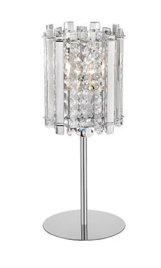 Säihke - pöytävalaisin 17cm, kristalli, kromi, E27, AT-valaisin - Pöytävalaisimet - 182281 - 1