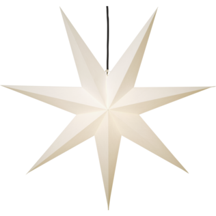 231-93 Frozen paperitähti 140cm valkoinen, musta kangasjohto, E14, Star Trading, Noortrade - Kranssit ja tähdet - 182881 - 1