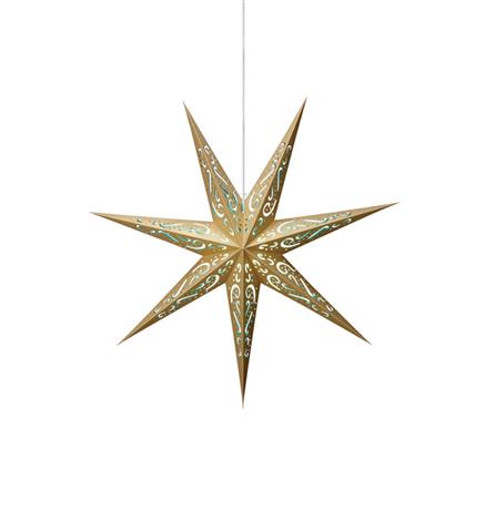703552 Elin paperitähti, kulta/sininen, E14, 75cm, MLG - Kranssit ja tähdet - 101291 - 1