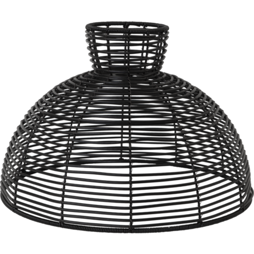 092-20 Runde polyrottinkivarjostin 47 cm, musta, Star Trading, Noortrade - Terassivalaisimet - 184381 - 1