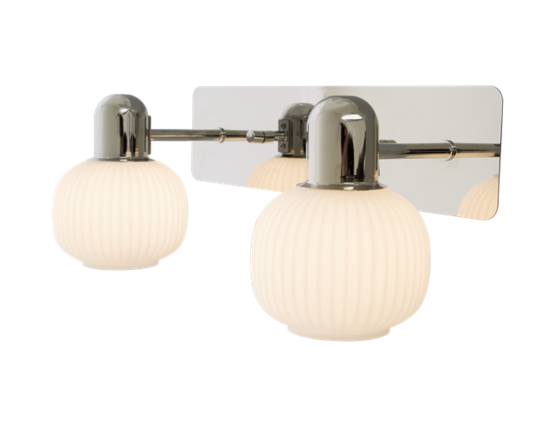 10906-20 Messina - seinävalaisin 2-osainen, valkoinen lasi, kromi, 2xG9, IP44, Aneta - Seinävalaisimet - 182461 - 1