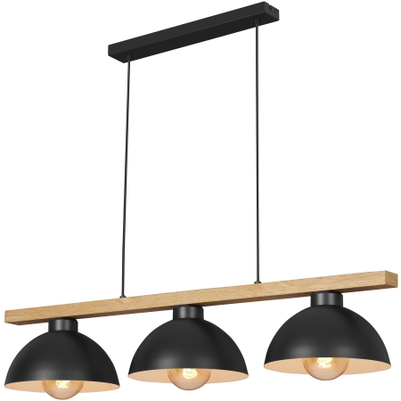 4046-035 Pola 3-osainen riippuvalaisin, musta / puu, Briloner, E.litevalaisimet - Riippuvat valaisimet - 184341 - 1