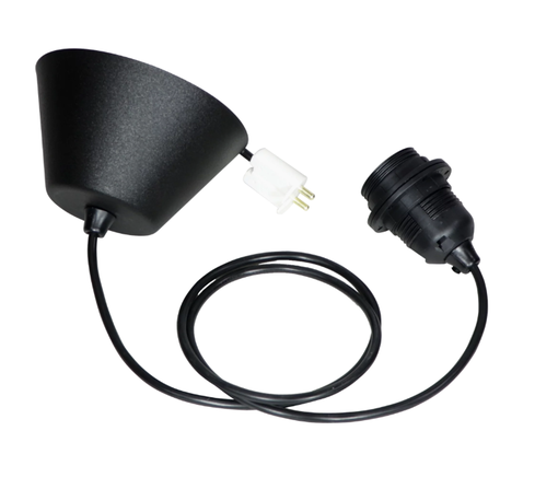 500M musta valaisinkalustejohto, ripustusjohto, E27, Sessak - Sähkötarvikkeet - 183131 - 1