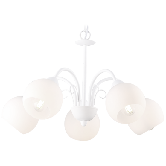 K28810-5V Saga 5-osainen kruunu, valkoinen, 5xE14, Sessak - Riippuvat valaisimet - 181651 - 1
