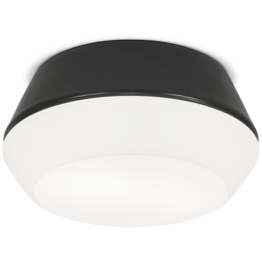 KP50910-2MU Laaka plafondi 28 cm musta/opaalilasi, suunnittelija Laura Väre, Sessak. - Plafondit - 184451 - 2