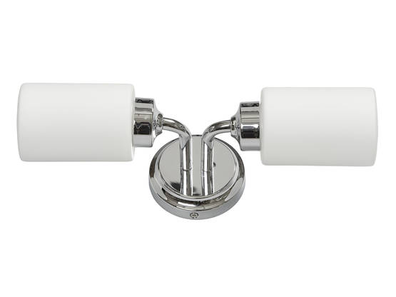 V 967/04 Boda 2-osainen seinävalaisin IP44, valkoinen lasi, kromi, 2xE14, AH-Belysning - Seinävalaisimet - 182471 - 1