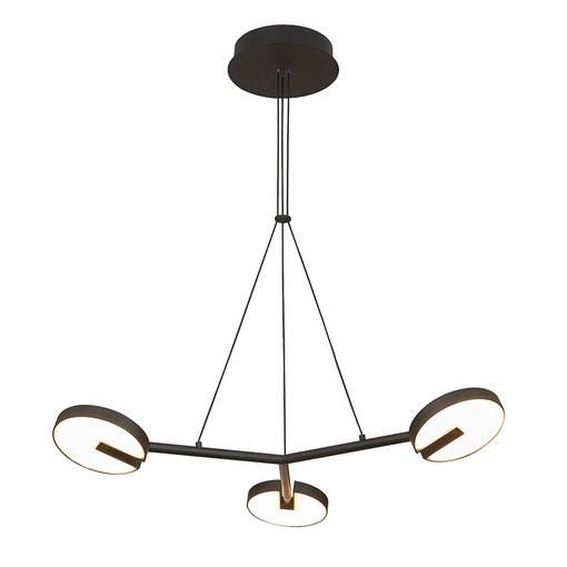 1781-05 Arm 3 -riippuvalaisin mattamusta, himmennettävä, Valaisin Grönlund - Riippuvat valaisimet - 184681 - 1