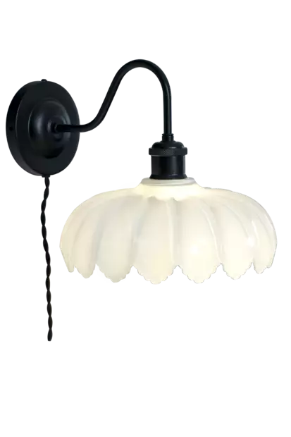 20007-15-01 Sofia seinävalaisin, musta / valkoinen lasi, Aneta - Seinävalaisimet - 008672 - 1