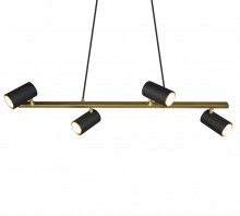 302400480 Marley 4-osainen riippuvalaisin, musta/kulta, Trio Lighting - Riippuvat valaisimet - 184822 - 2