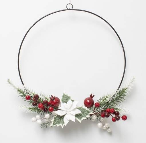 10583 Joulutähtirengas 30cm, Weiste - Kranssit ja tähdet - 184102 - 1