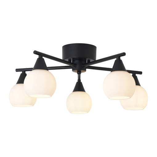 61255-02 Kiira 5-osainen kattovalaisin, musta, FocusLight - Plafondit - 185372 - 1