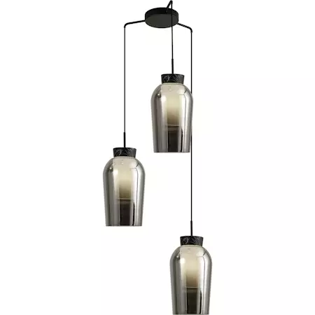 8284 Nora 3-osainen ryhmävalaisin, mustamarmori / savulasi, José Ignacio Ballester, mAntra, e.litevalaisimet - Riippuvat valaisimet - 007062 - 1