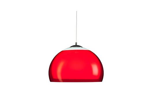 Dipol - riippuvalaisin, punainen ja valkoinen akryyli, 46cm, E27, Fosto Classics, fosto.fi - Riippuvat valaisimet - 101462 - 1