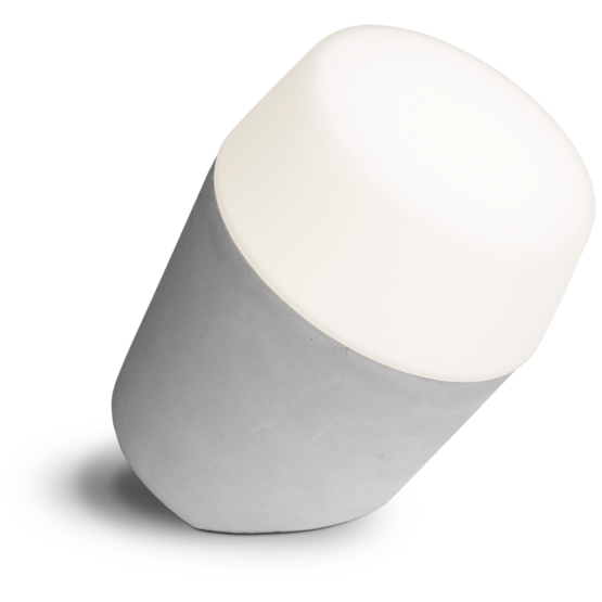 P2541-1BE Louhi - pöytävalaisin, betoni, valkoinen lasi, Design Jenni Inkeroinen, E27, Sessak - Pöytävalaisimet - 181652 - 1