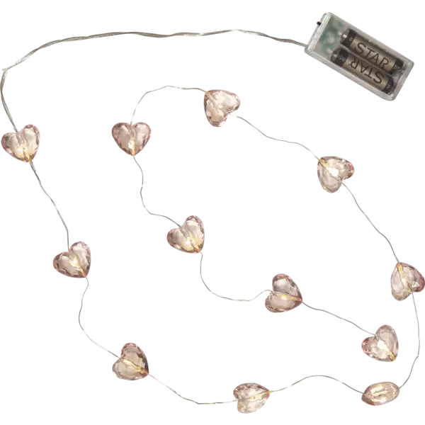 729-78 Valentine led-valosarja 165cm, roosa, paristokäyttöinen, StarTrading, noortrade - Valosarjat sisälle - 007092 - 1