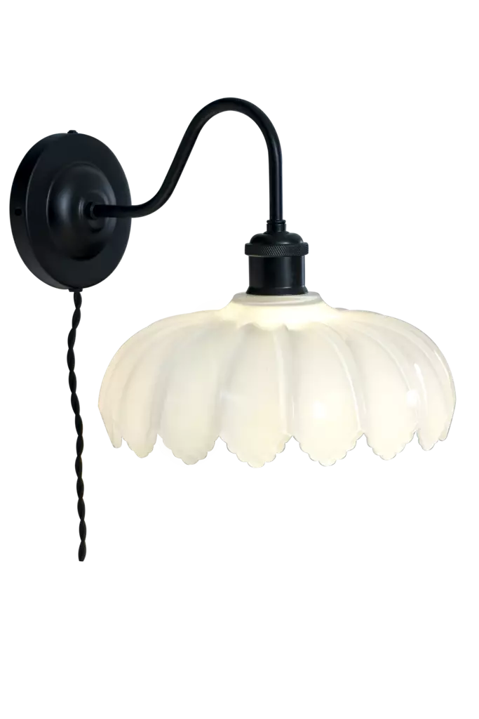 20007-15-01 Sofia seinävalaisin, musta / valkoinen lasi, Aneta - Seinävalaisimet - 008672 - 1