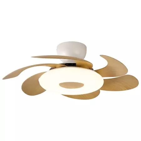 8704 Flower tuuletinvalaisin, puu/ valkoinen, mAntra, e.litevalaisimet - Tuulettimet - 184112 - 1