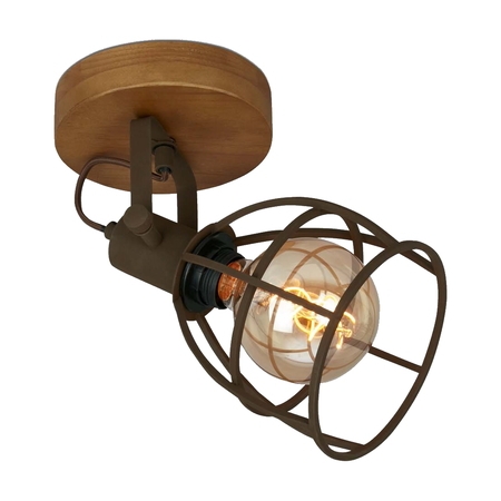2670-014 Korbo 1-osainen kattovalaisin, ruskea, puu, E27, Briloner, e.litevalaisimet - Kohdevalaisimet - 185202 - 1