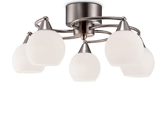 5-osainen Iris -plafondi, harjattu teräs - Plafondit - 014162 - 1