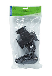 2442674 3-osainen kumijatkojohto ulkokäyttöön, 1m, Airam - Sähkötarvikkeet - 013773 - 2