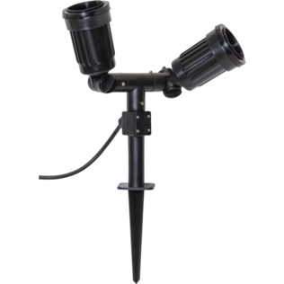 418-93 Maahanpainettava 2-osainen kohdevalaisin ulos, musta, 2xE27, 5m johto, Star Trading, Noortrade - Muut ulkovalaisimet - 182553 - 2