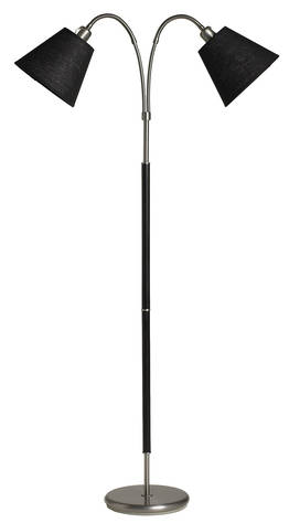 G759/76 2-osainen lattiavalaisimen runko ilman varjostimia, musta/metalli, 2xE27, AH Belysning - Lattiavalaisimet - 184733 - 1