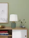 B2151GR Maze pöytävalaisin vihreä, valkoinen varjostin, Cottex - Pöytävalaisimet - 008163 - 2