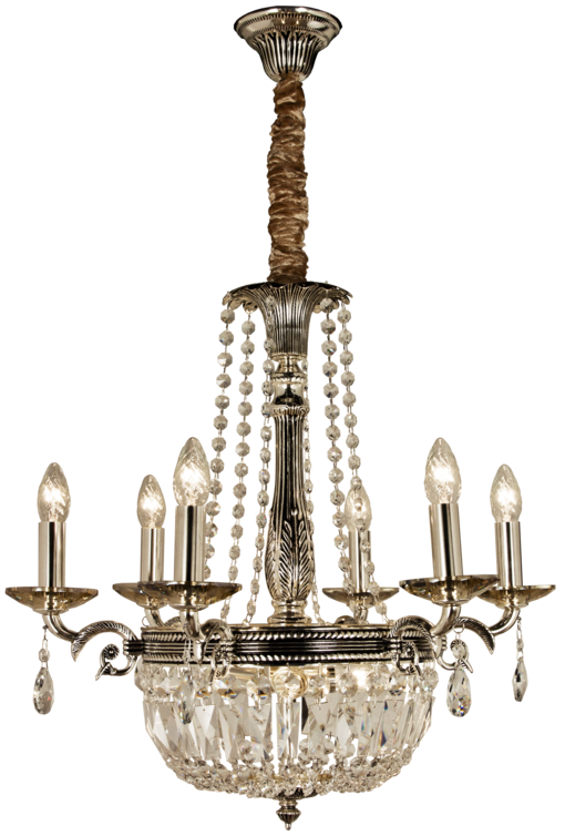 15653-26 Royal kattokruunu 9 x E14, antiikkihopea, Aneta. - Riippuvat valaisimet - 184383 - 1