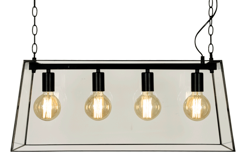 15699-15 Diplomat riippuvalaisin, musta / kirkas lasi, 4xE27, Aneta - Riippuvat valaisimet - 184183 - 1