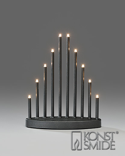 2321-370 Pillikynttelikkö led-lampuilla, paristokäyttöinen, antrasiitti, Konstsmide - Kyntteliköt ja kynttilät - 181673 - 1