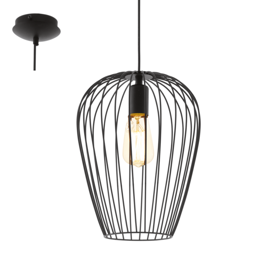 49472 Newtown - riippuvalaisin, musta, E27, 27,5 cm, Eglo - Riippuvat valaisimet - 181593 - 1