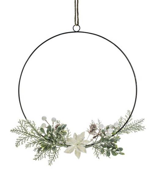 73561 Kukka-lehti-käpyrengas, Weiste - Kranssit ja tähdet - 184103 - 1