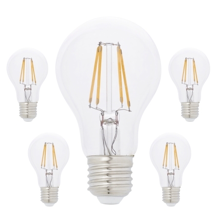 7487 5 kpl led-lamppu paketti, E27 2W 2200K 160lumen, vakiomuoto, kirkas lasikupu, Nowodvorski, E.litevalaisimet - Led-lamput - 184153 - 1